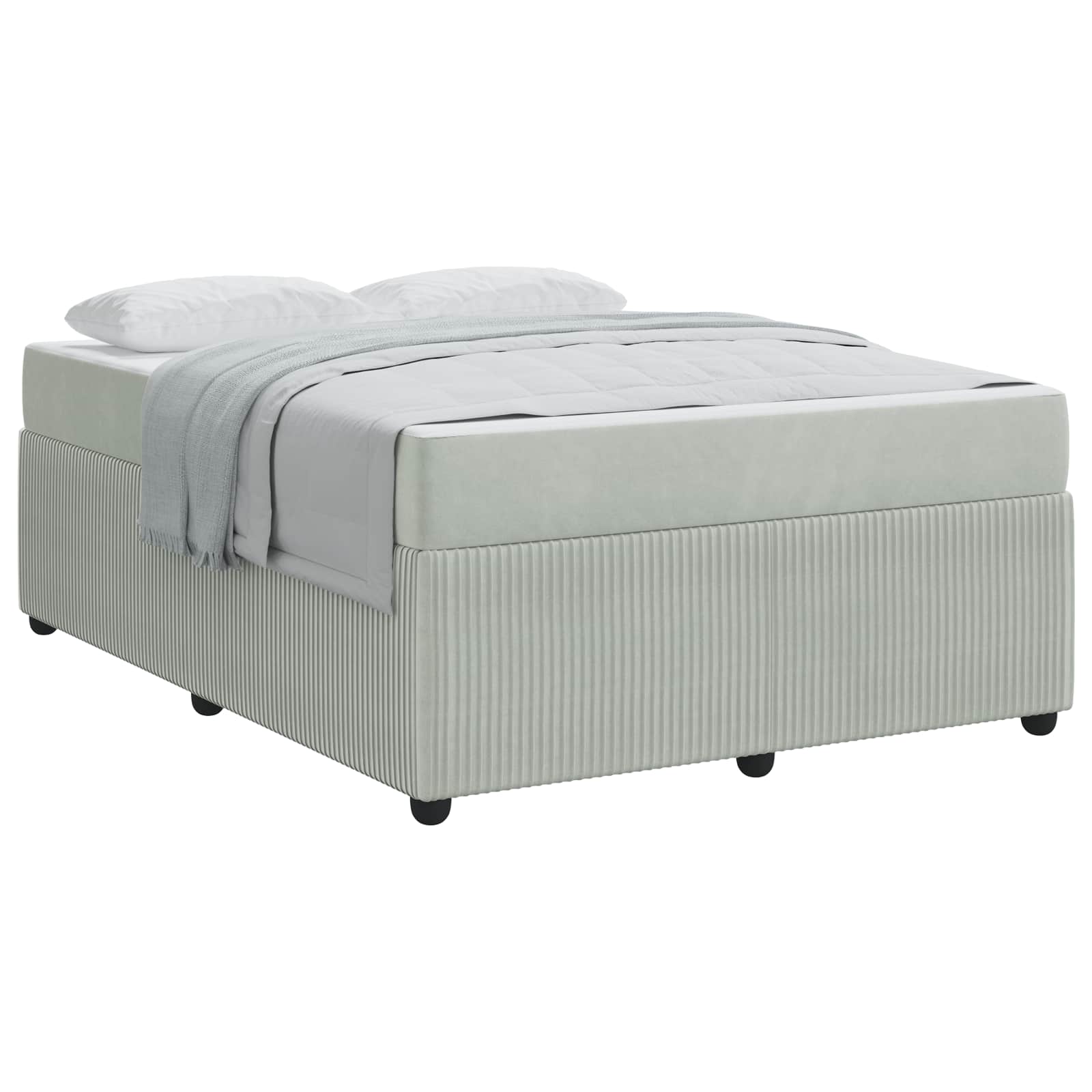 vidaXL Estrutura da Cama Cinzento-claro 140 x 200 cm tecido