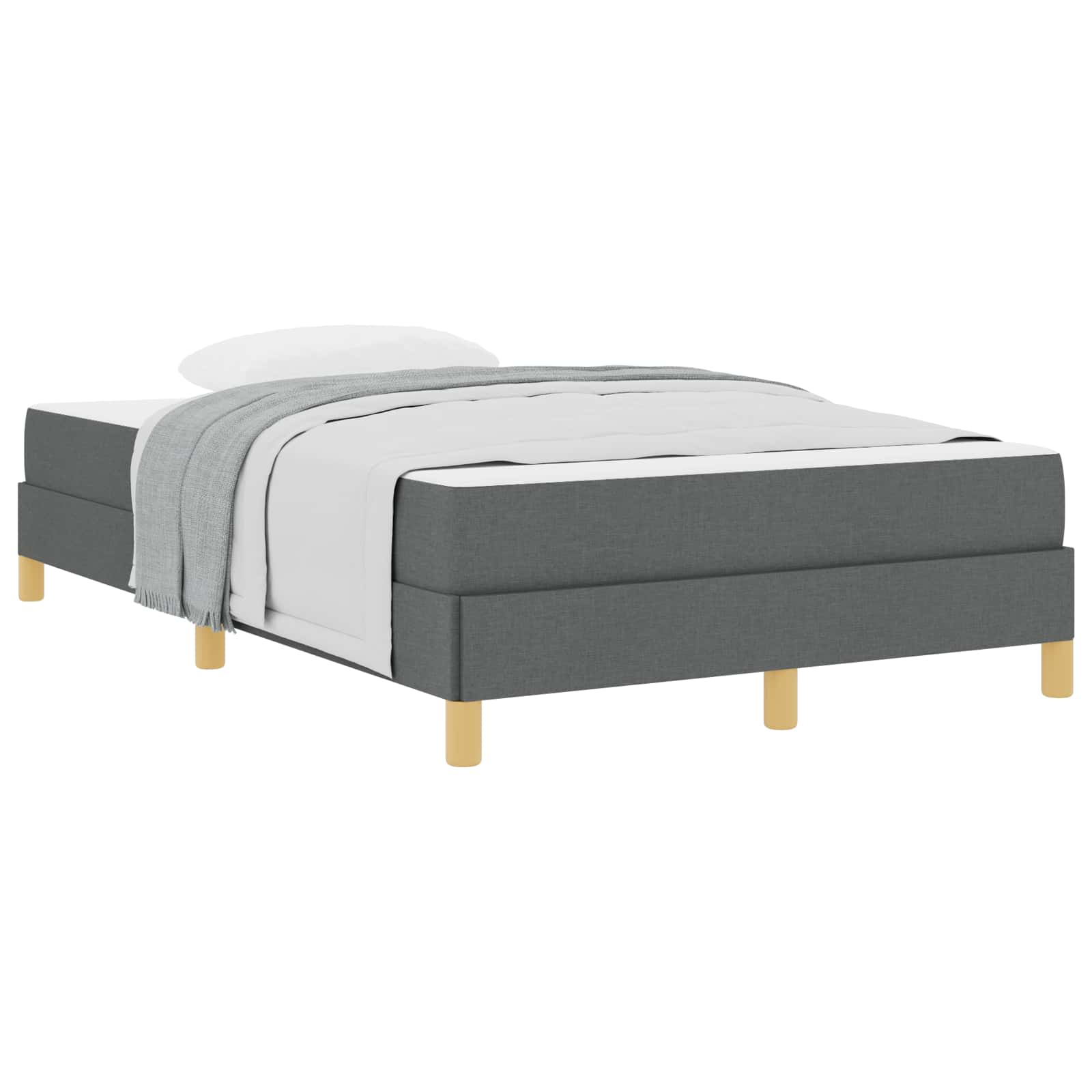 vidaXL Cama Box com colchão Cinza Escuro 120 x 190 cm tecido