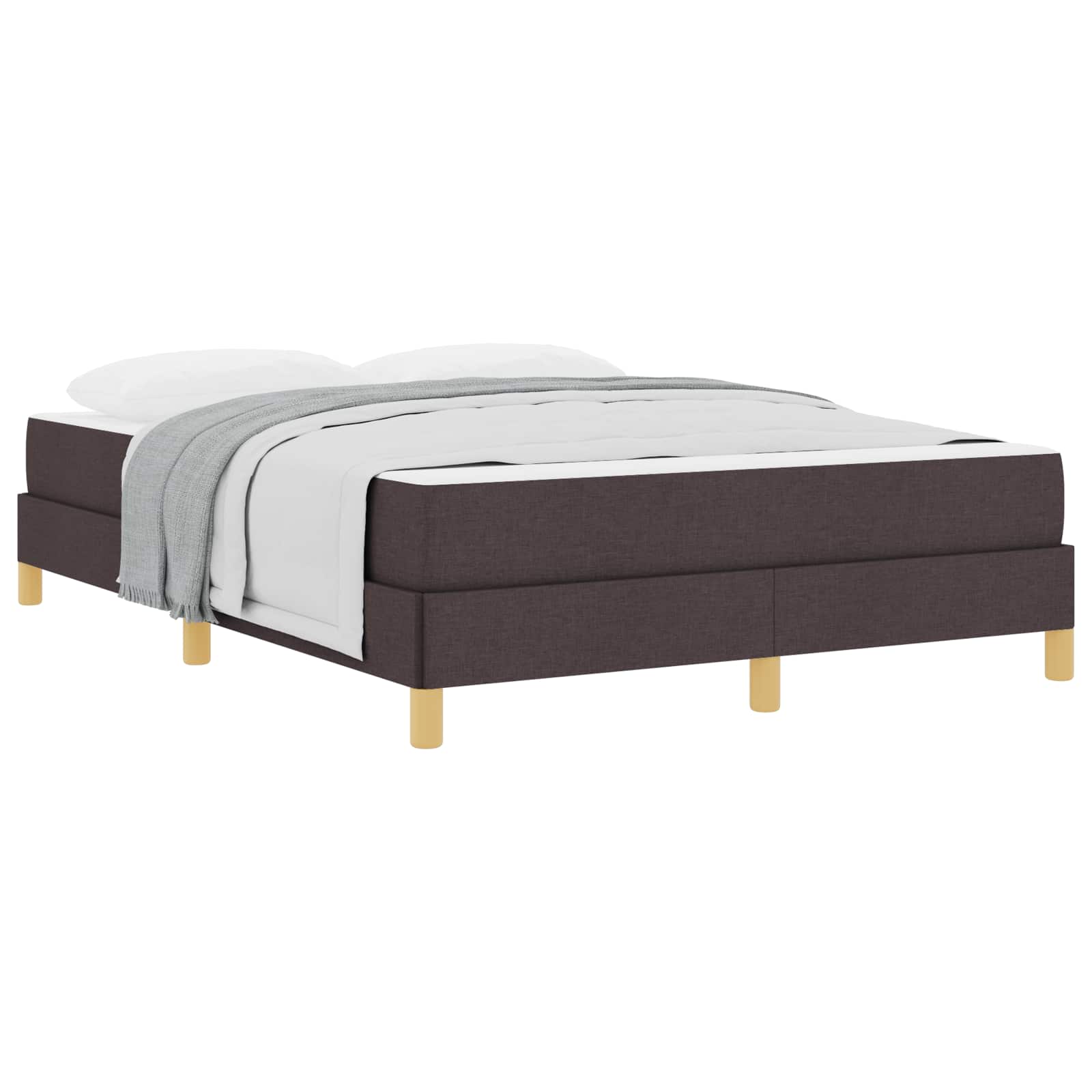 vidaXL Cama Box com colchão Marrom Escuro 140 x 200 cm tecido
