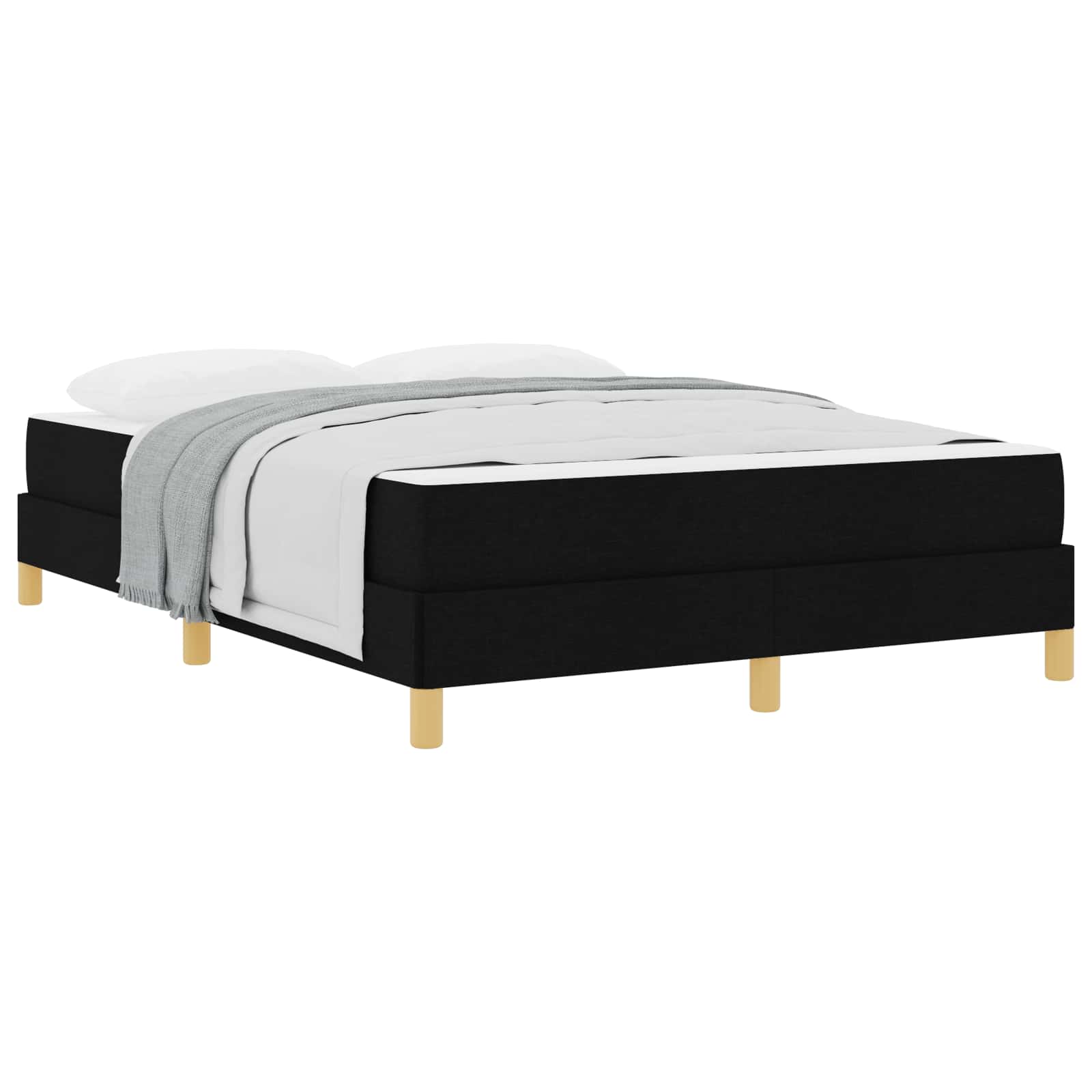 vidaXL Cama Box com colchão Preto 160 x 200 cm tecido