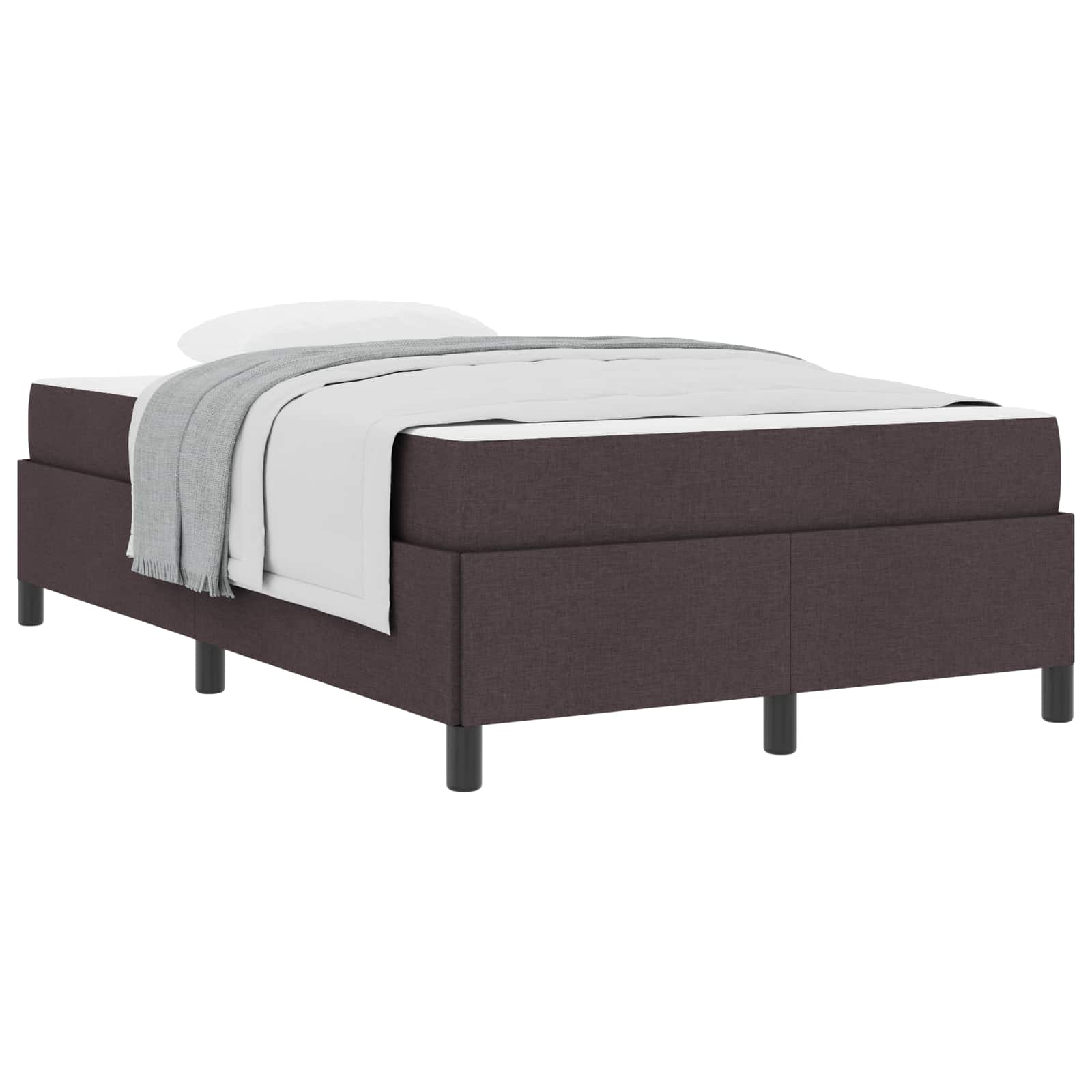 vidaXL Cama Box Marrom Escuro 120 x 200 cm tecido