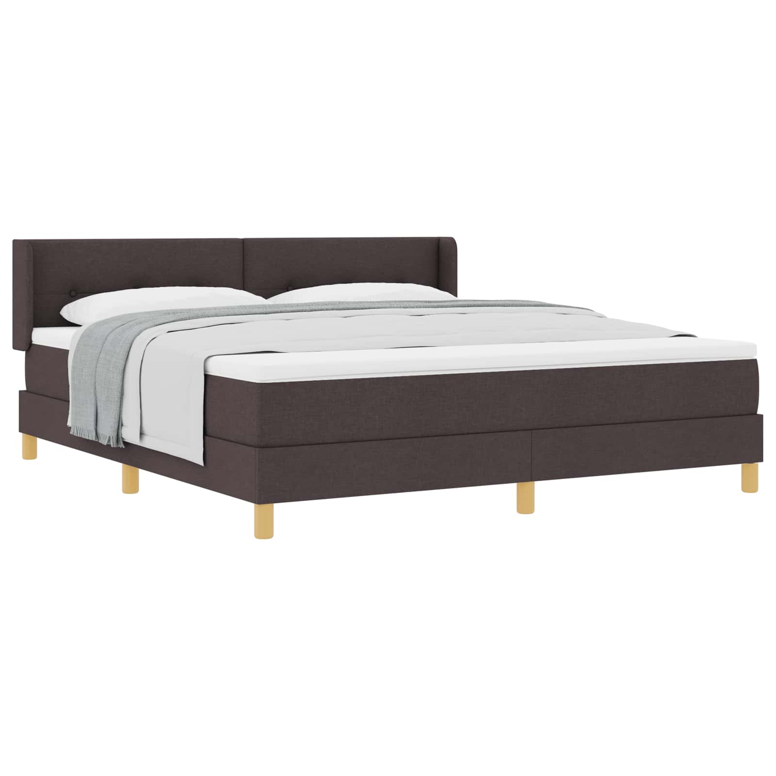 vidaXL Cama Box com colchão Marrom Escuro 200 x 180 cm tecido
