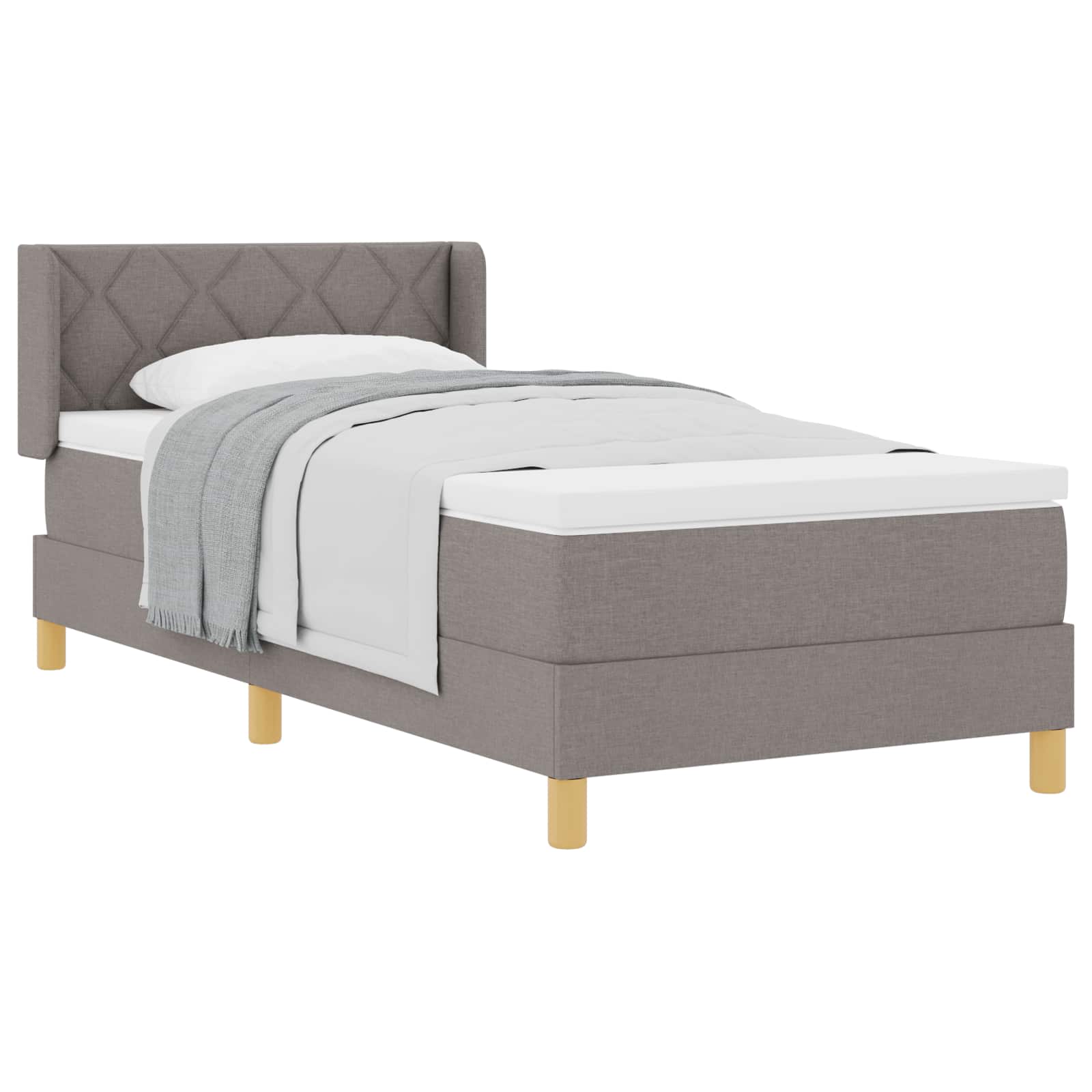vidaXL Cama Box com colchão Cinzento-acastanhado 200 x 100 cm tecido