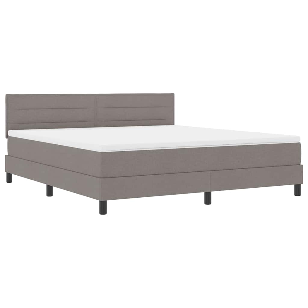 vidaXL Cama Box com colchão Cinzento-acastanhado 180 x 200 cm tecido