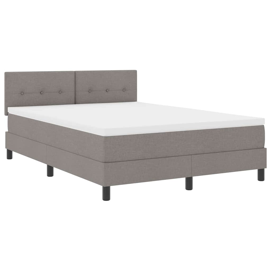 vidaXL Cama Box com colchão Cinzento-acastanhado 160 x 200 cm tecido