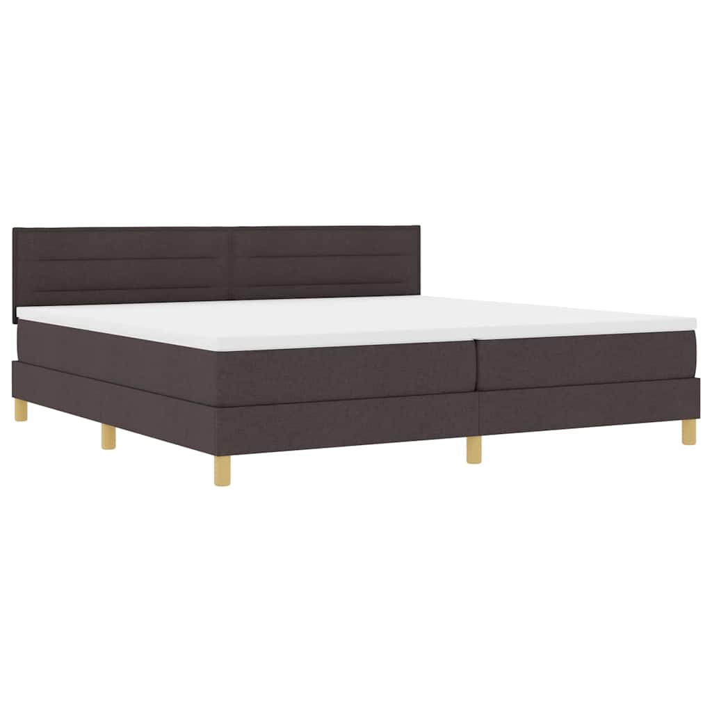 vidaXL Cama Box Spring LED Marrom Escuro 200 x 200 cm tecido