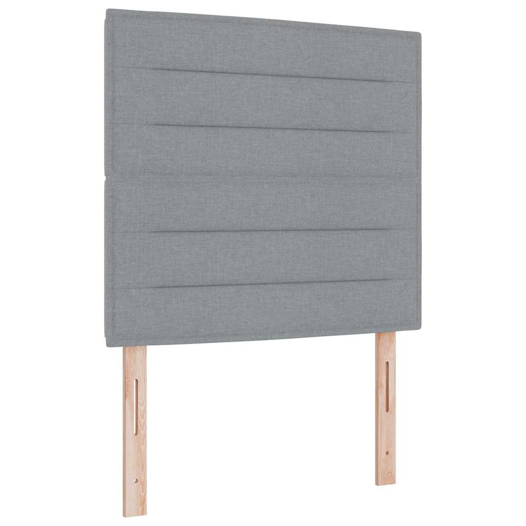 vidaXL Cama Box com colchão com led Cinzento-claro 120 x 200 cm tecido