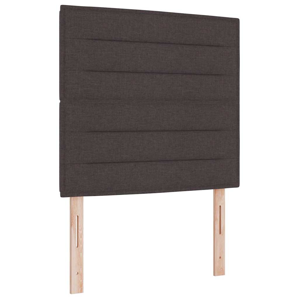 vidaXL Cama Box com colchão Castanho escuro 120 x 200 cm tecido