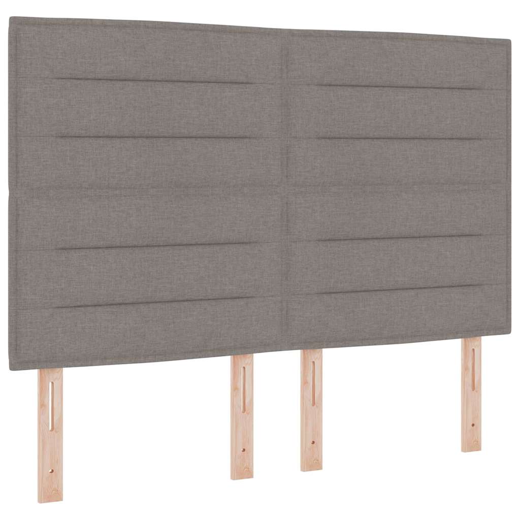 vidaXL Cama Box com colchão Cinzento-acastanhado 140 x 200 cm tecido