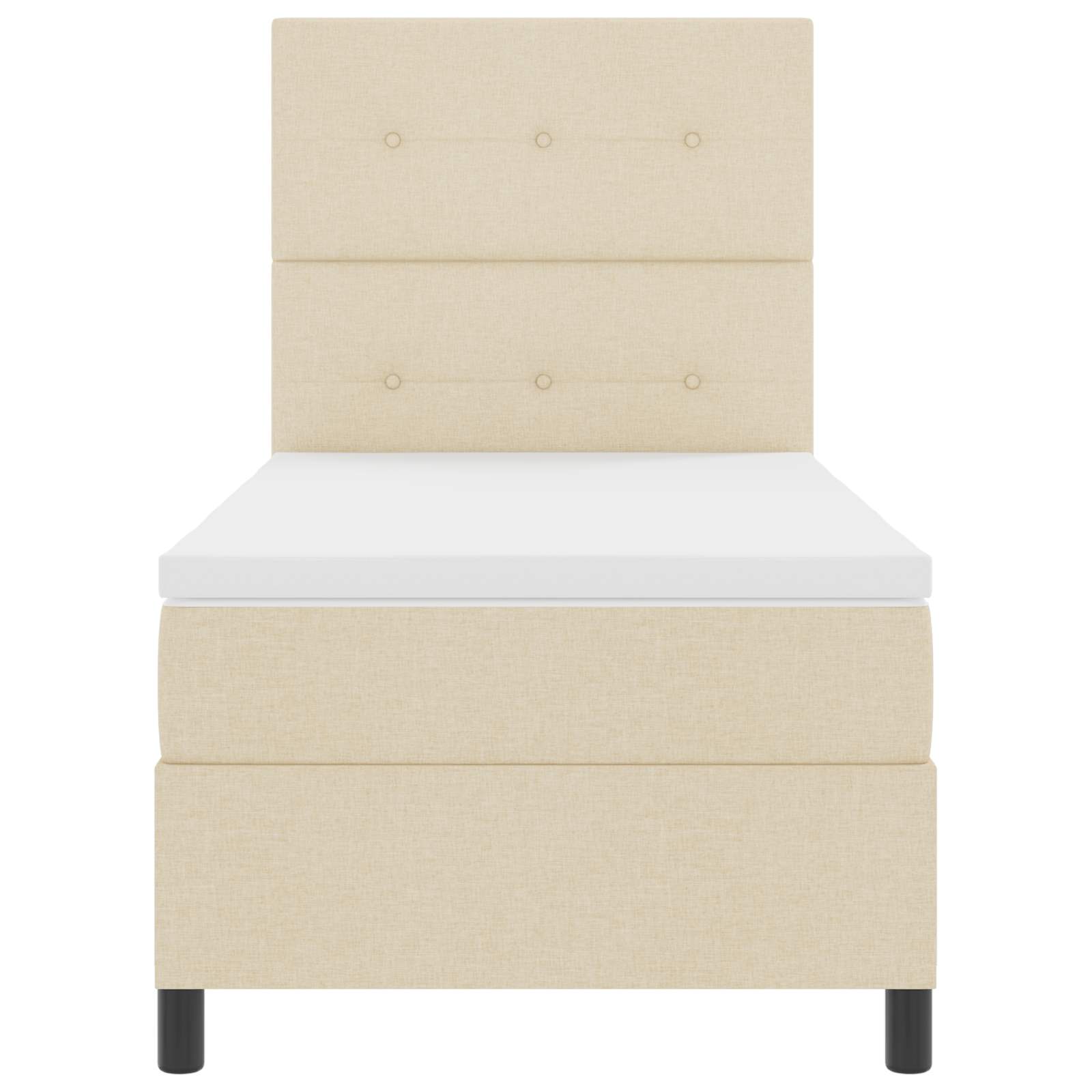 vidaXL Cama Box com colchão com led Creme 90 x 190 cm tecido