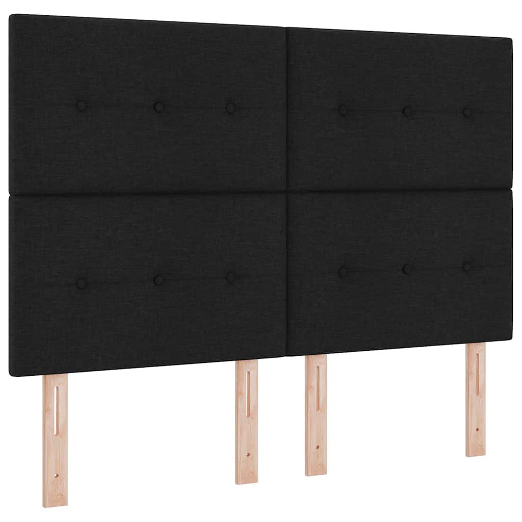 vidaXL Cama Box com colchão com led Preto 140 x 200 cm tecido