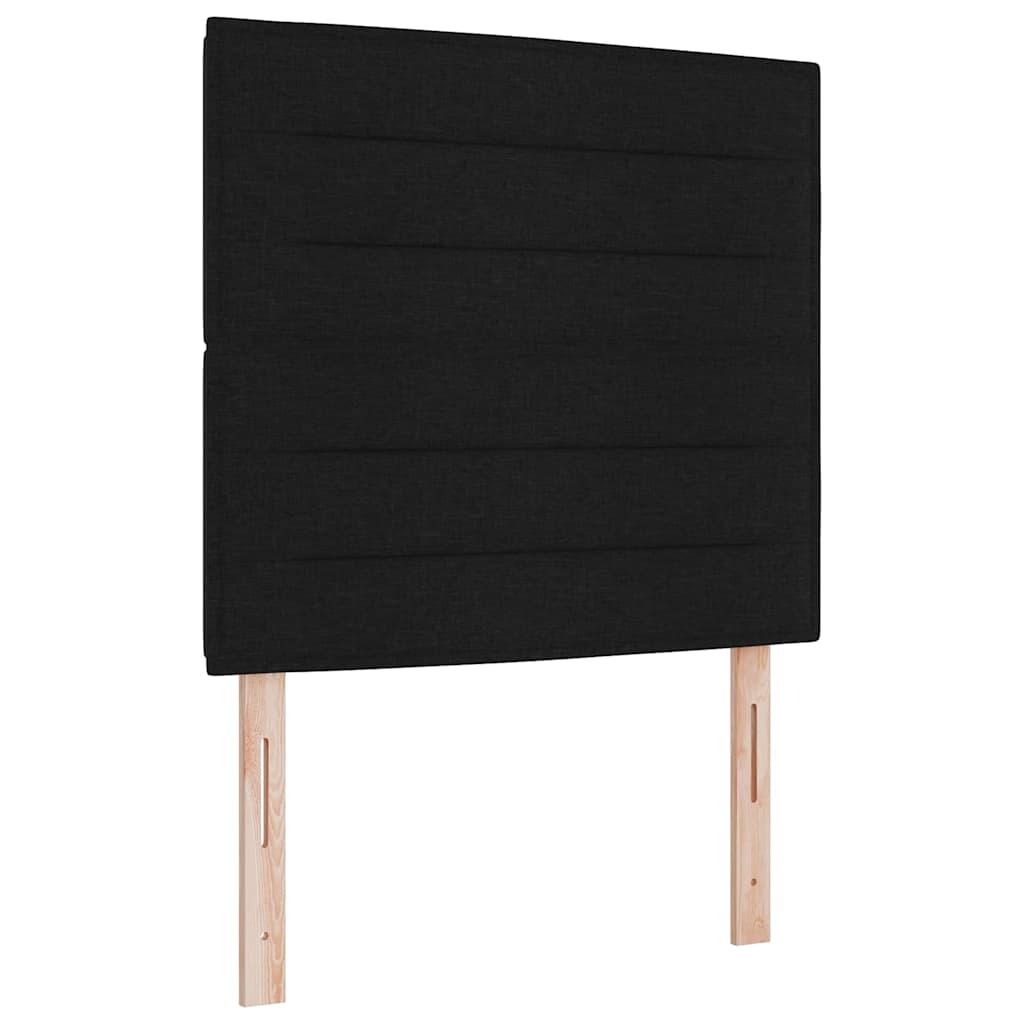 vidaXL Cama Box Spring LED com colchão Preto 80 x 200 cm tecido