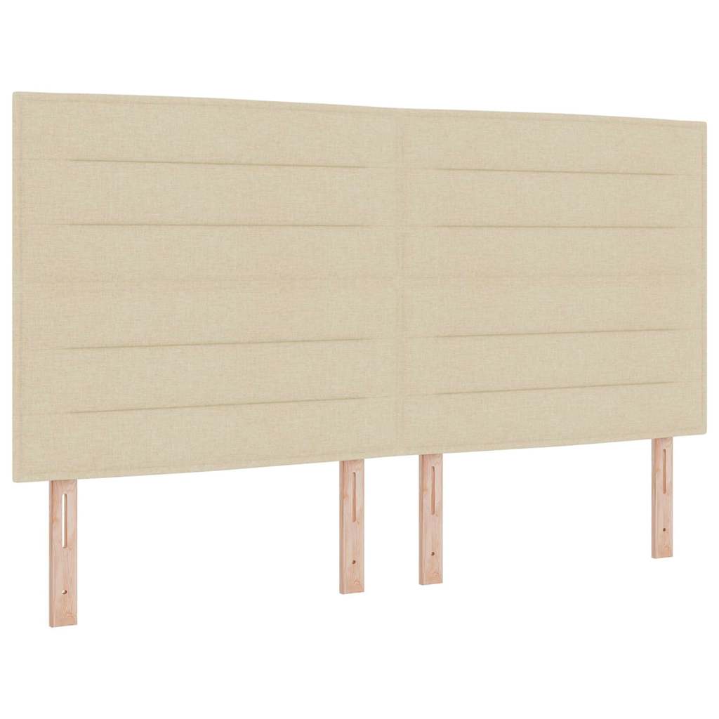 vidaXL Cama Box Spring LED com colchão Creme 180 x 200 cm tecido