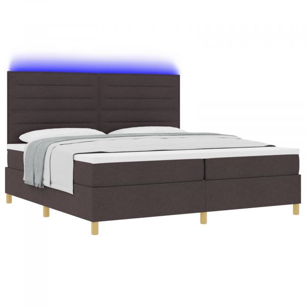 vidaXL Estrutura de Cama com Colchão Castanho Escuro Tecido 200 X 200 cm - 1337006431