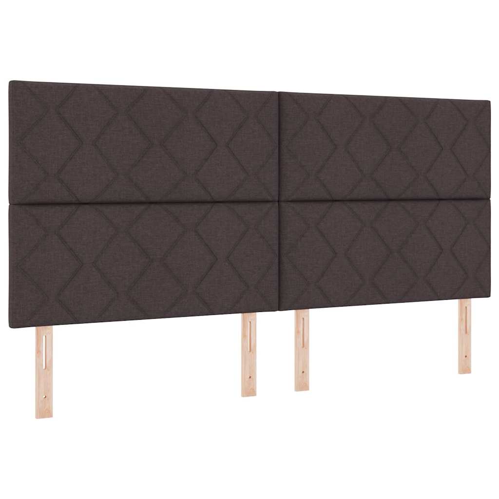 vidaXL Cama Box Spring LED Marrom Escuro 200 x 200 cm tecido