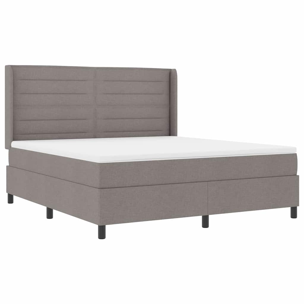 vidaXL Cama Box Spring LED Cinzento-acastanhado 180 x 200 cm tecido