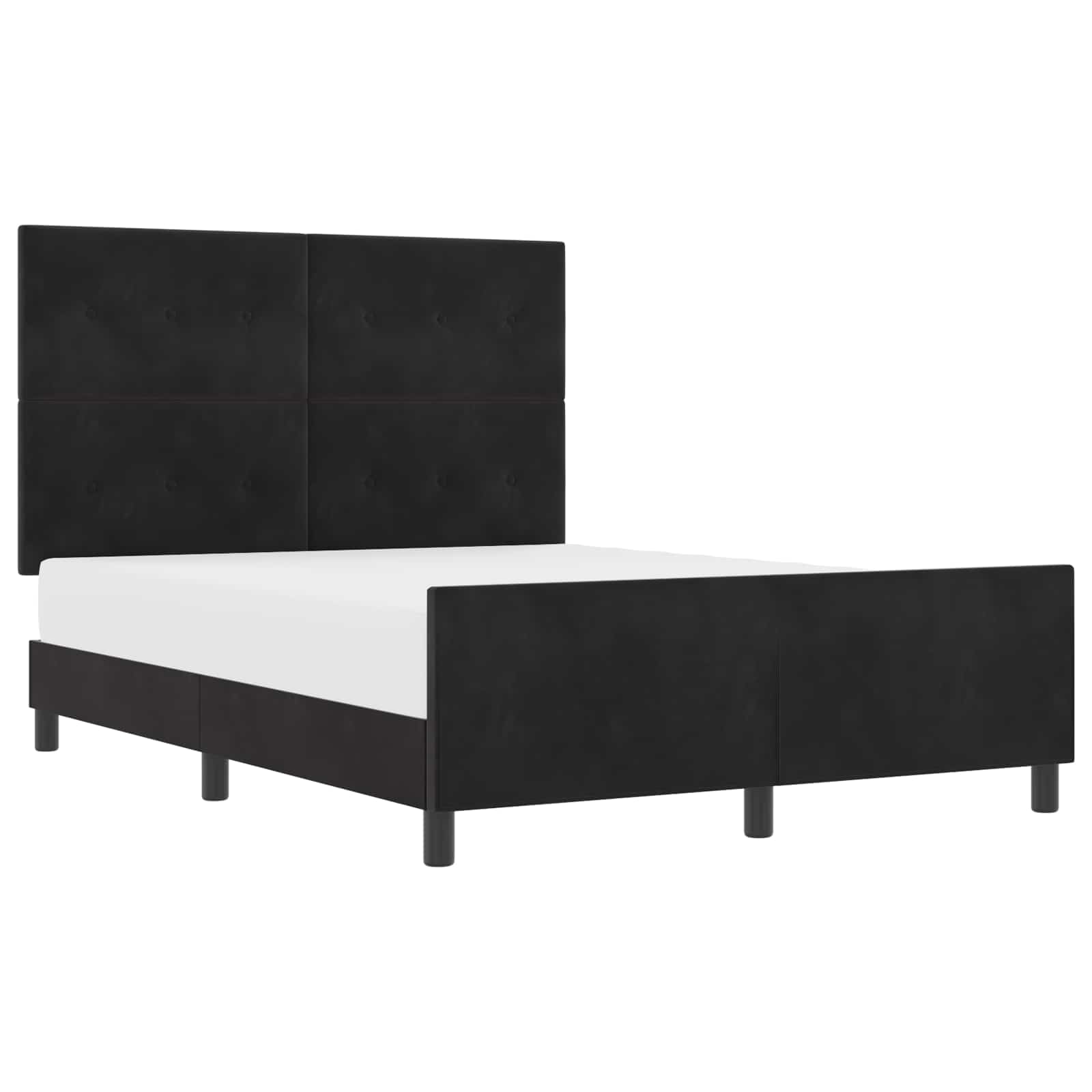vidaXL Cama Box com cabeceira Preto 160 x 200 cm Veludo