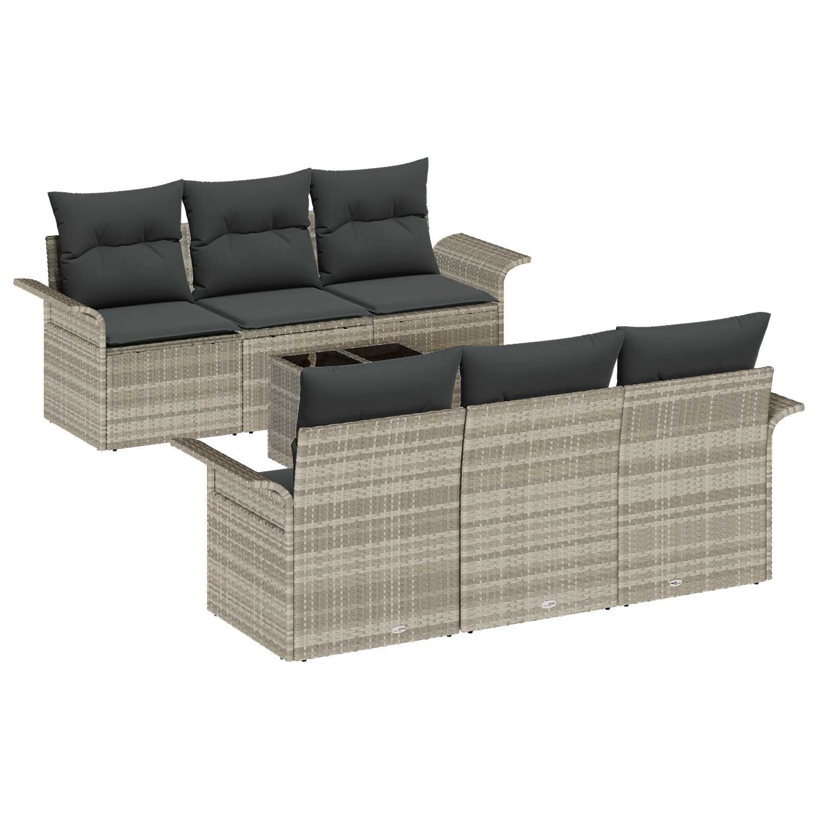 vidaXL Conjunto de Sofá de Jardim 7 pcs Cinza Claro e Cinza Escuro