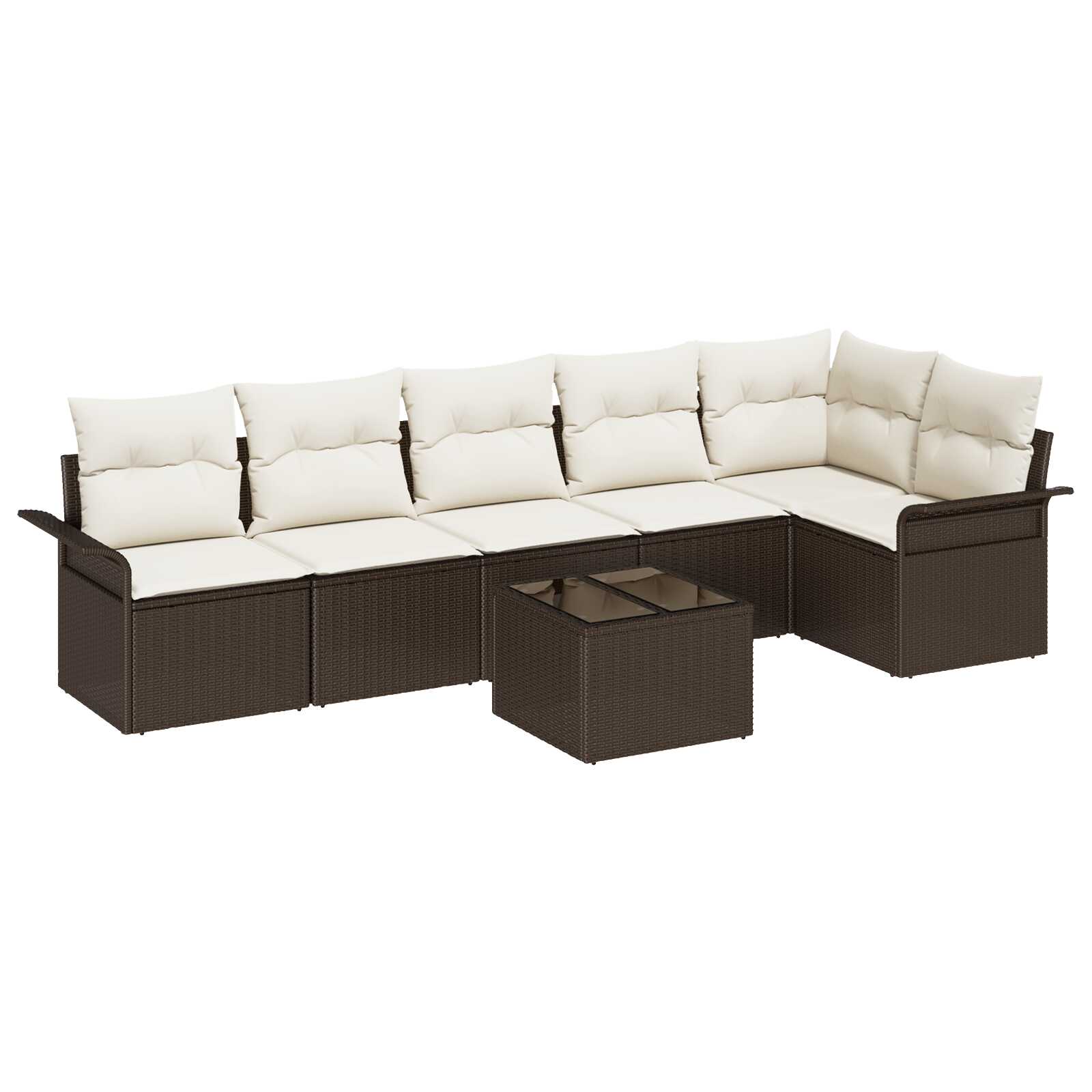 vidaXL Conjunto de Sofá de Jardim 7 pcs Castanho Rattan Sintético
