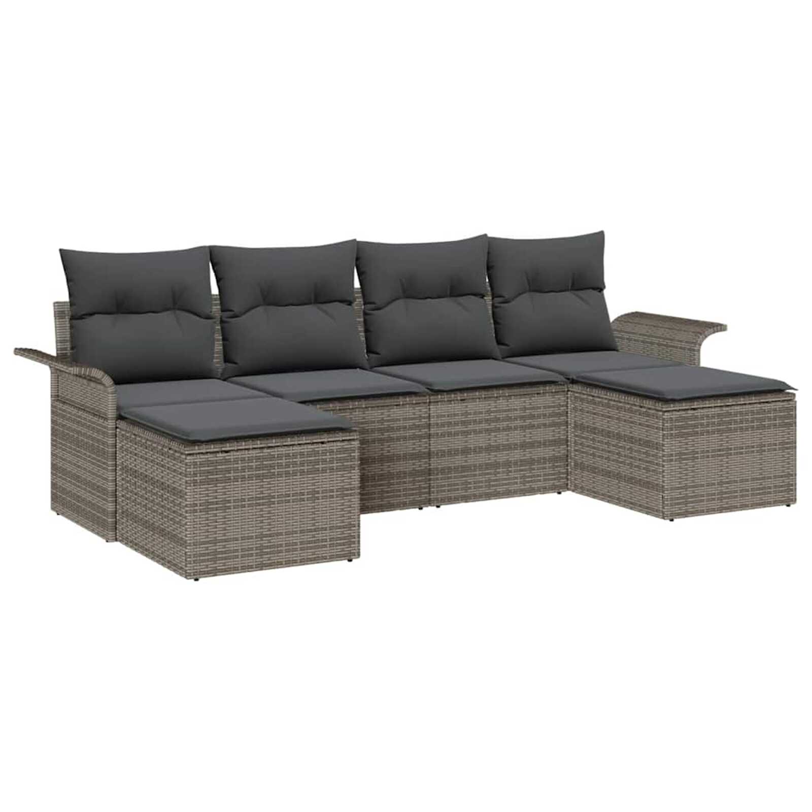 vidaXL Conjunto de Sofá de Jardim 6 pcs Cinzeto vime PE