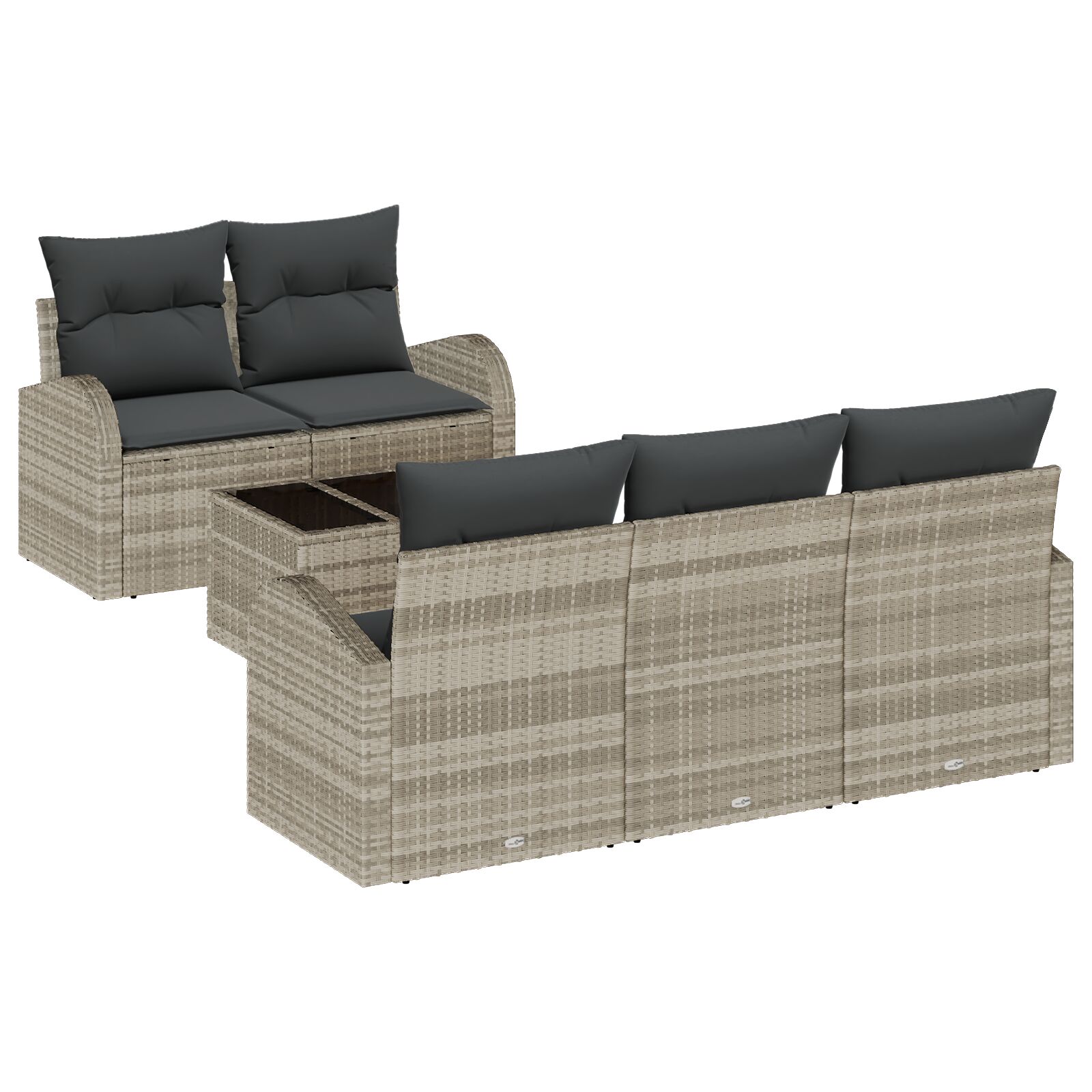 vidaXL Conjunto de Sofá de Jardim 6 pcs Cinza Claro e Cinza Escuro