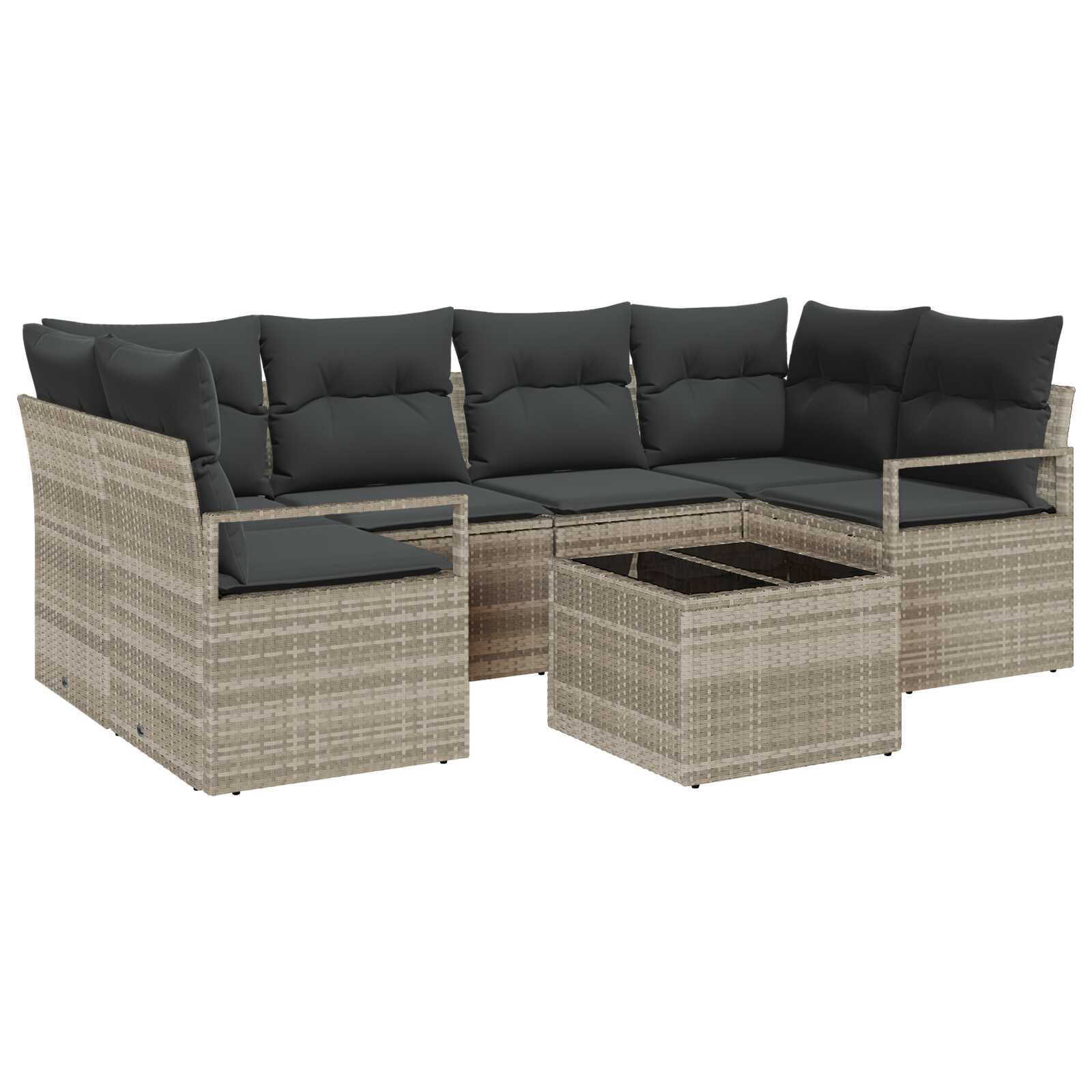 vidaXL Conjunto de Sofá de Jardim 7 pcs Cinza Claro e Cinza Escuro