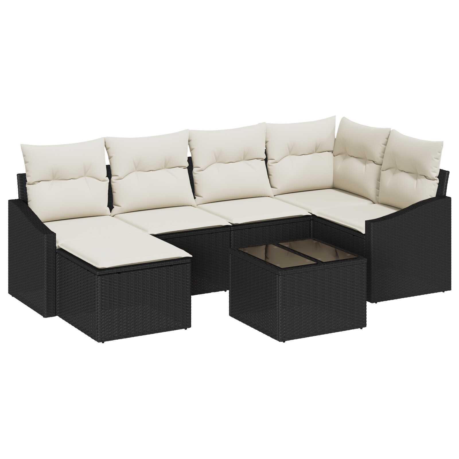 vidaXL Conjunto de Jantar para Jardim 7 pcs Marrom e Creme