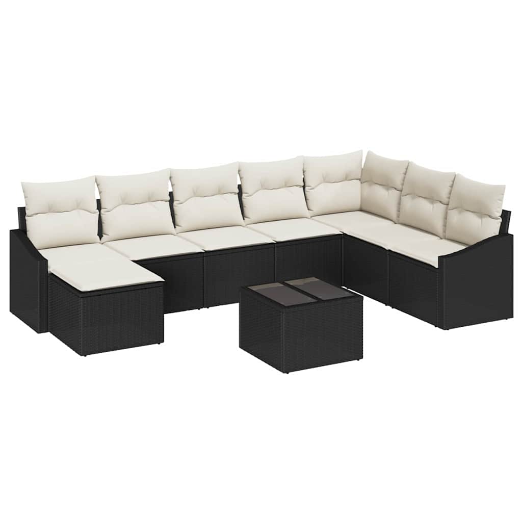 vidaXL Conjunto de Sofá de Jardim 8 pcs Marrom e Creme vime PE
