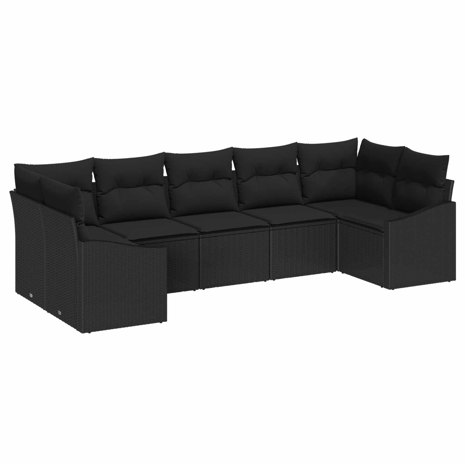 vidaXL Conjunto de Sofá de Jardim 7 pcs Preto vime PE