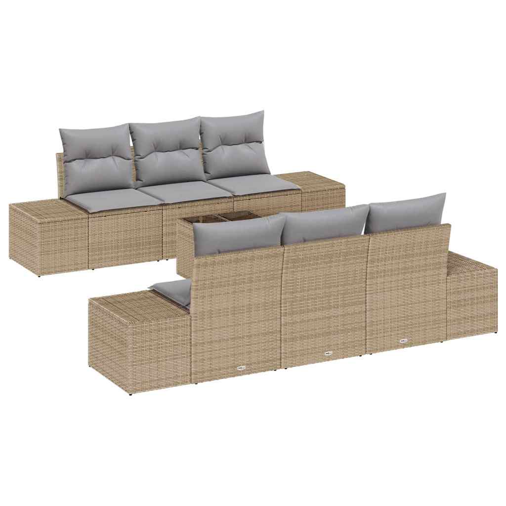vidaXL Conjunto de Sofá de Jardim 8 pcs Bege e Cinza vime PE
