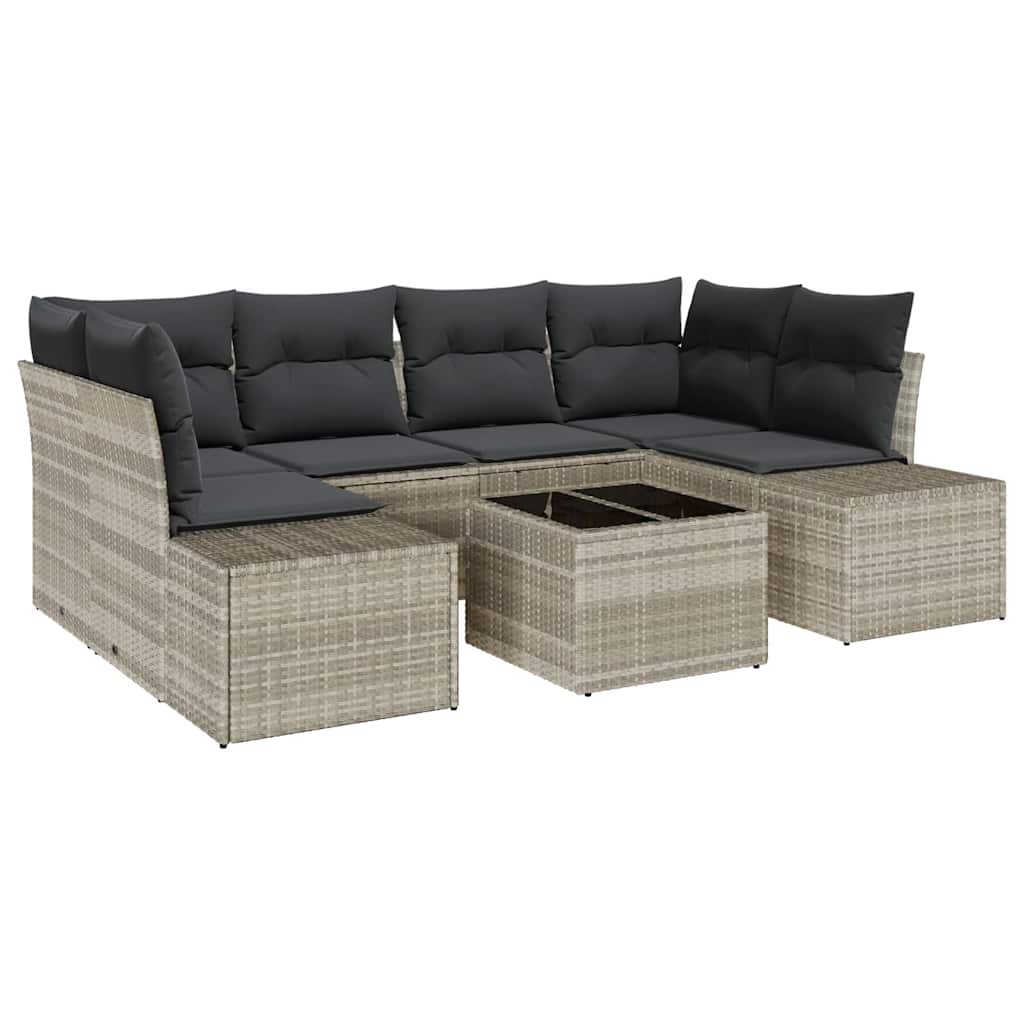 vidaXL Conjunto de Sofá de Jardim 8 pcs Cinza Claro e Cinza Escuro