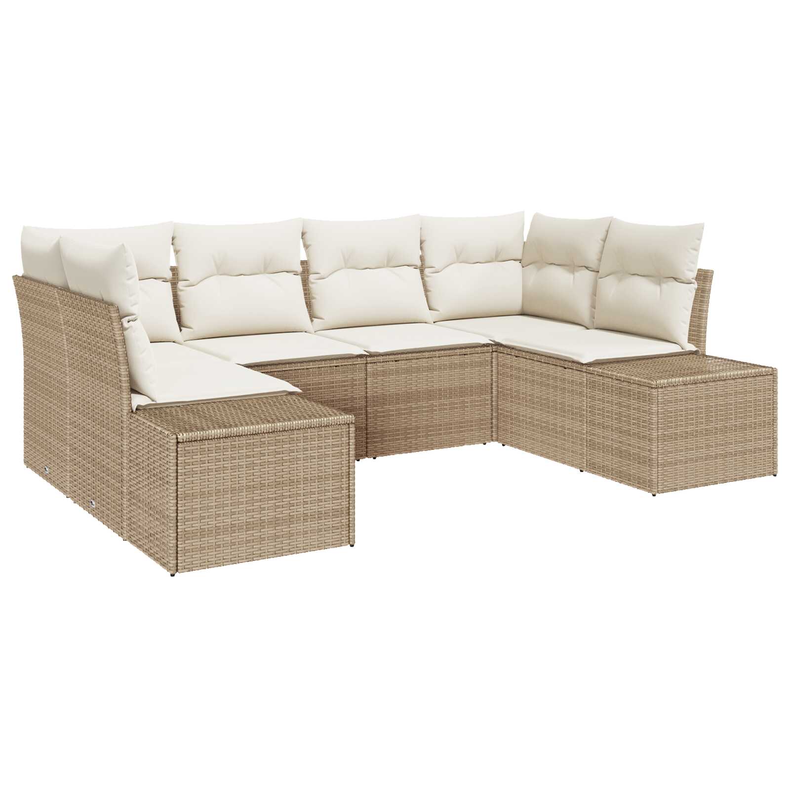 vidaXL Conjunto de Sofá de Jardim 6 pcs Bege e Creme Rattan Sintético