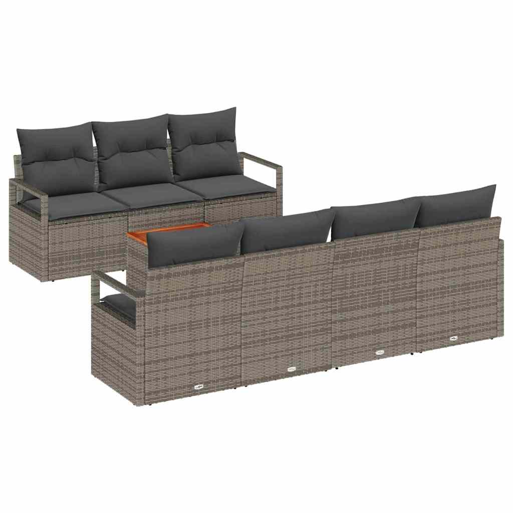 vidaXL Conjunto de Sofá de Jardim 7 pcs Cinzeto vime PE