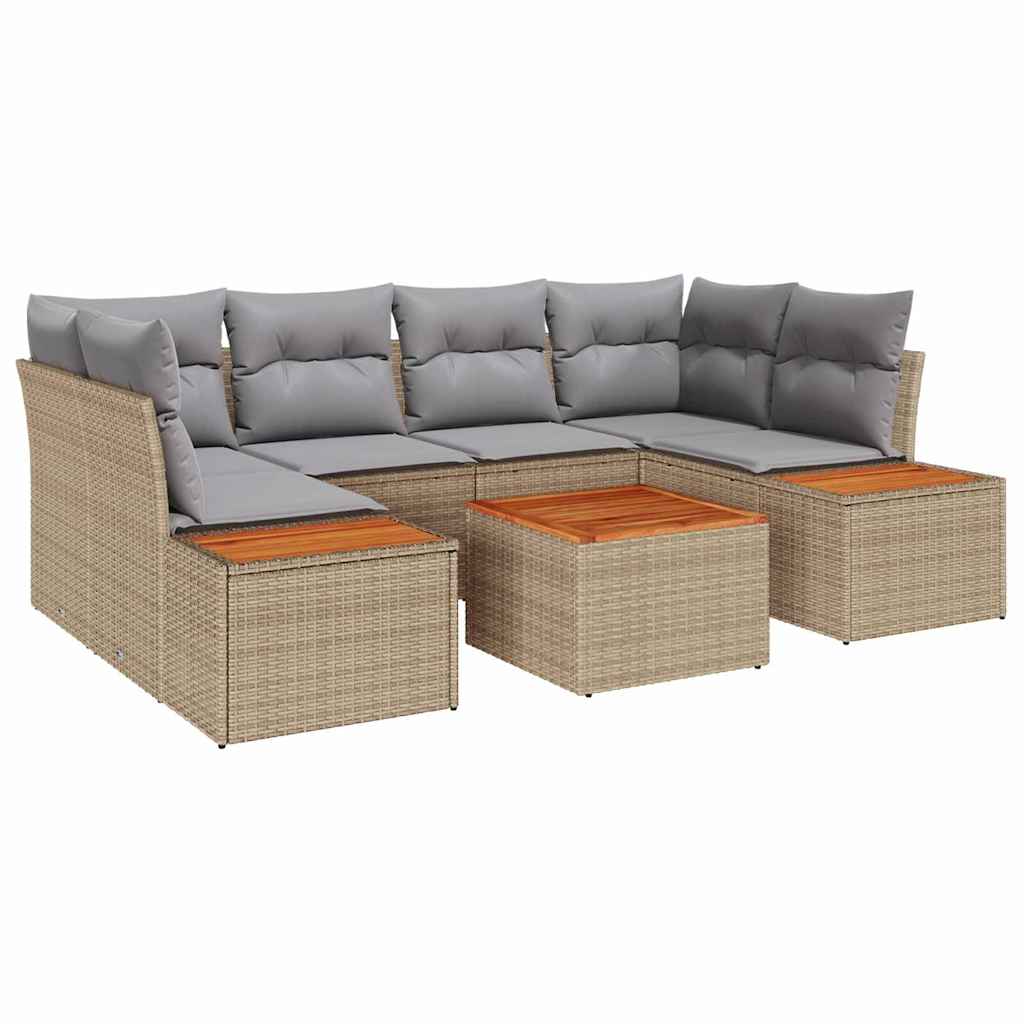 vidaXL Conjunto de Sofá de Jardim 6 pcs Bege Rattan Sintético