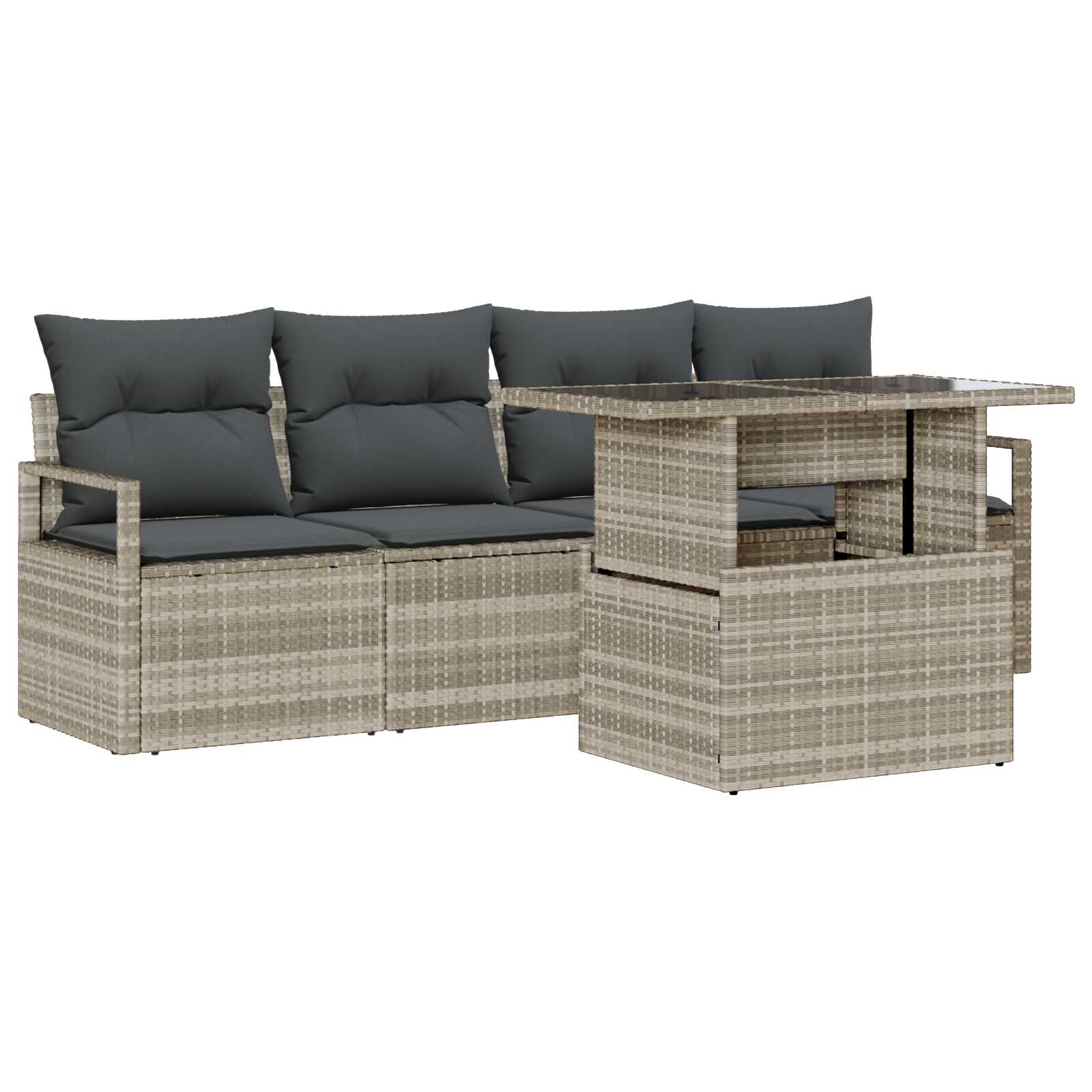 vidaXL Conjunto de Sofá de Jardim 5 pcs Cinzento-claro