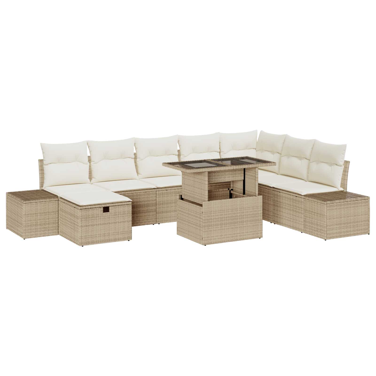 vidaXL Conjunto de Sofá de Jardim 11 pcs Bege Rattan Sintético