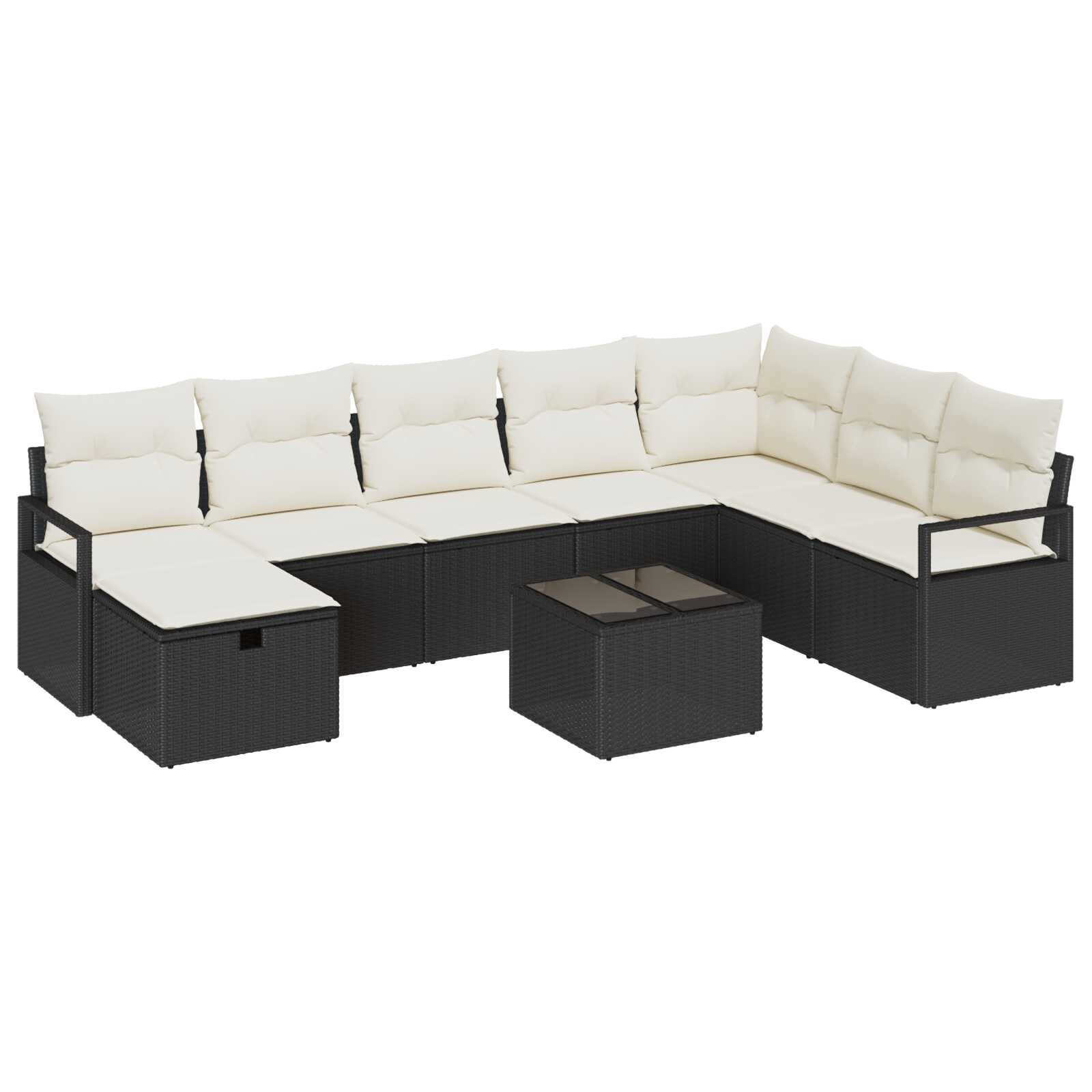 vidaXL Conjunto de Sofás com almofada 6 pcs vime PE