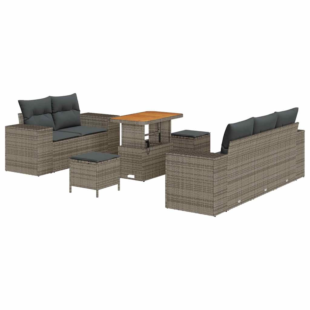 vidaXL Conjunto de Sofá de Jardim com almofada 8 pcs Cinzeto