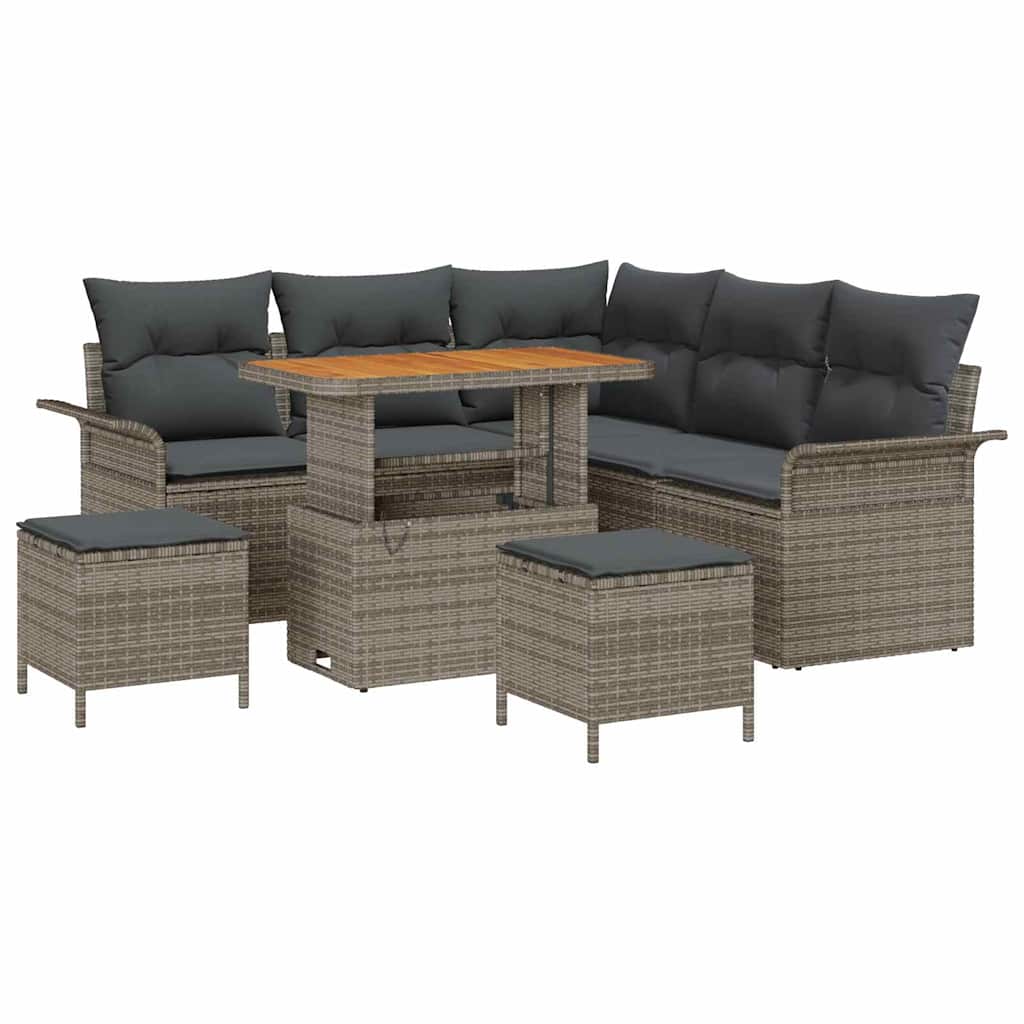 vidaXL Conjunto de Sofá de Jardim com almofada 8 pcs Cinzeto