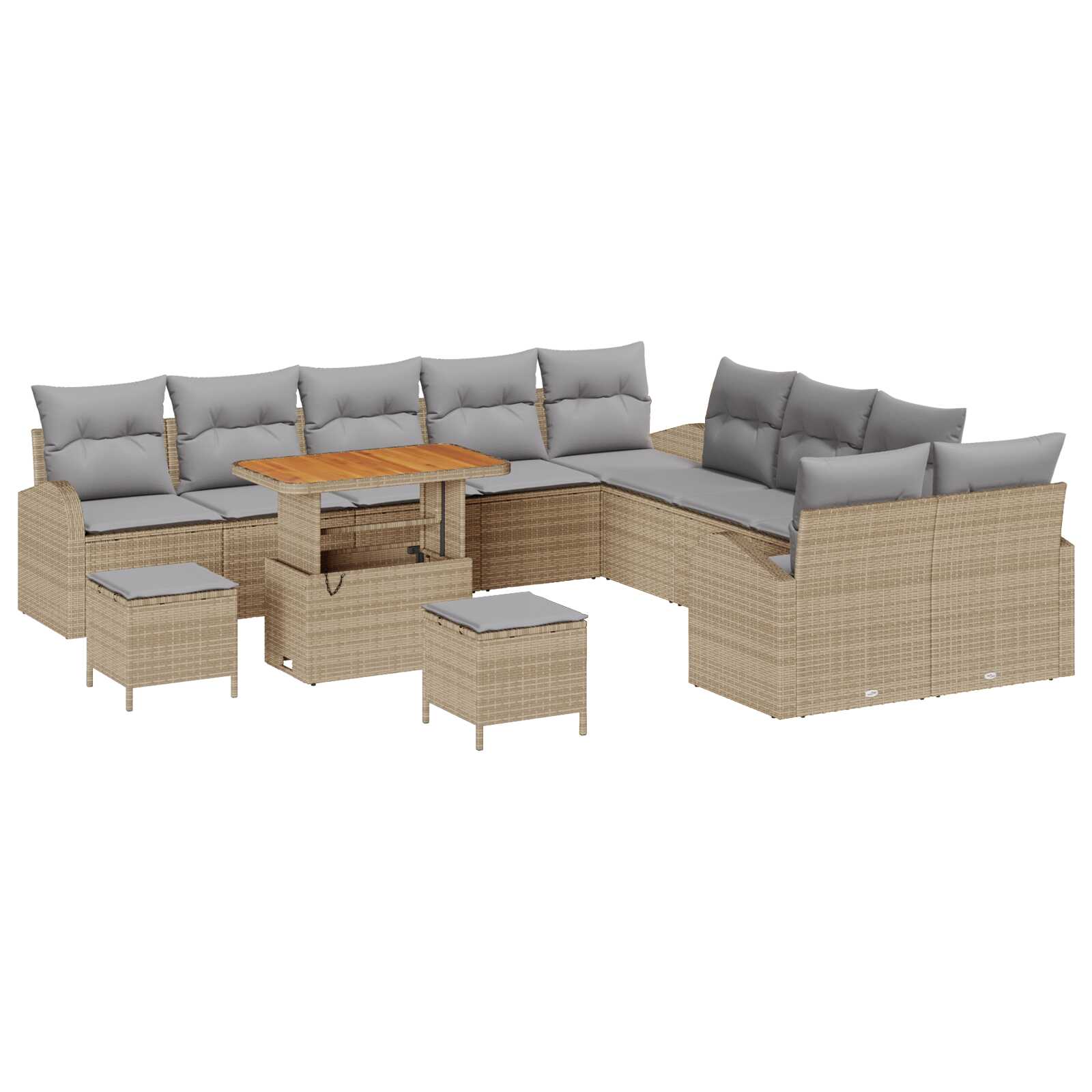 vidaXL Conjunto de Sofá de Jardim 13 pcs Bege e Cinza Claro