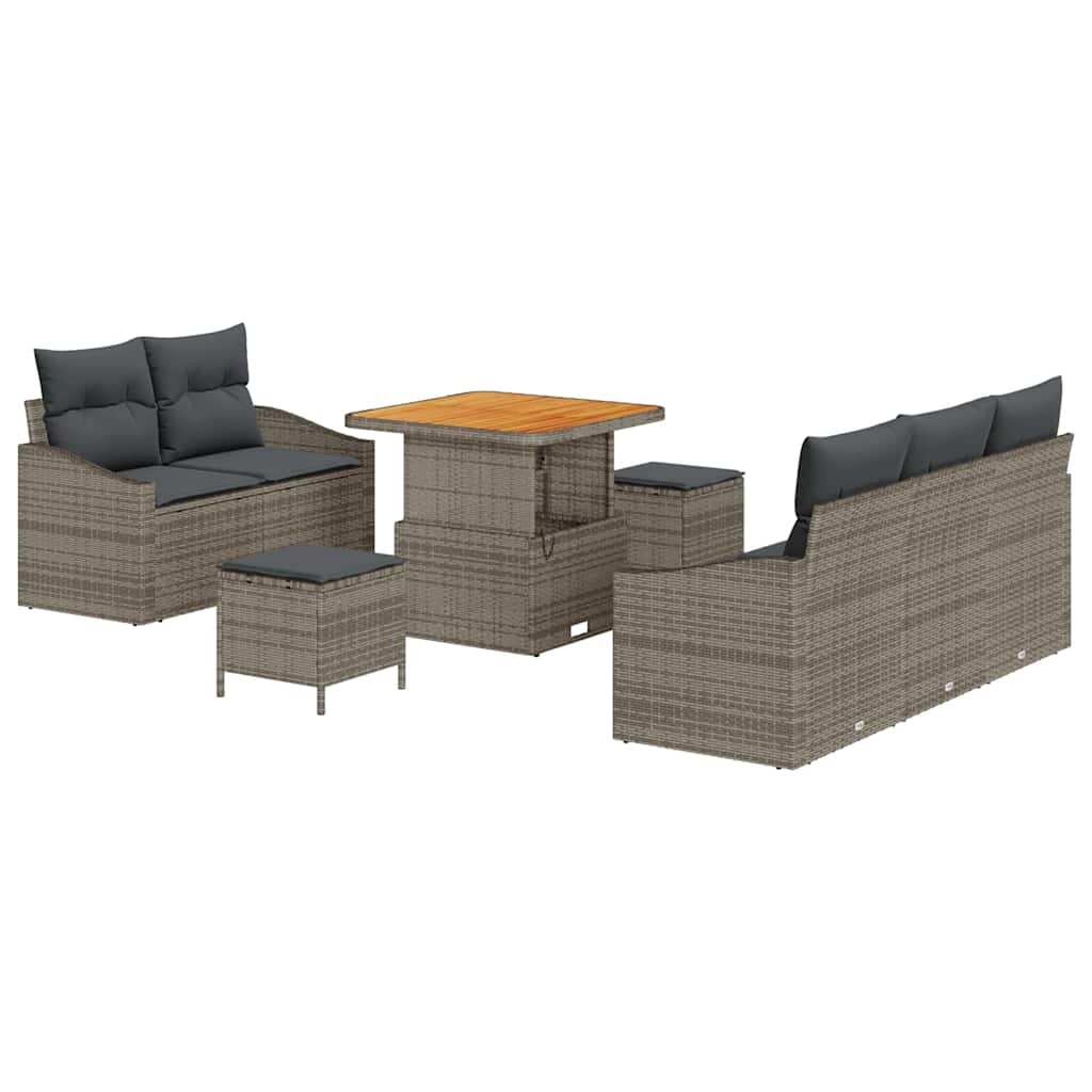 vidaXL Conjunto de Sofá de Jardim com almofada 8 pcs Cinzeto