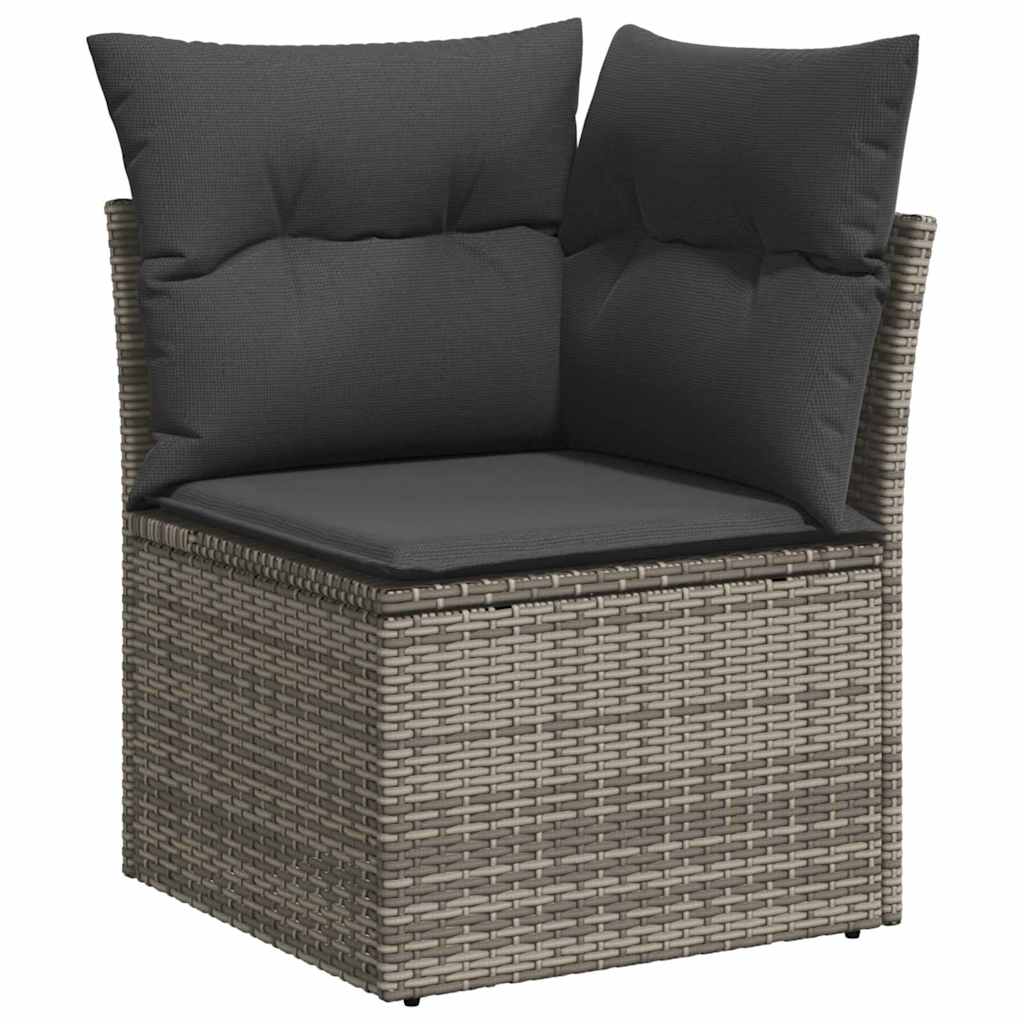 vidaXL Conjunto de Sofá de Jardim 9 pcs Cinzeto Rattan Sintético