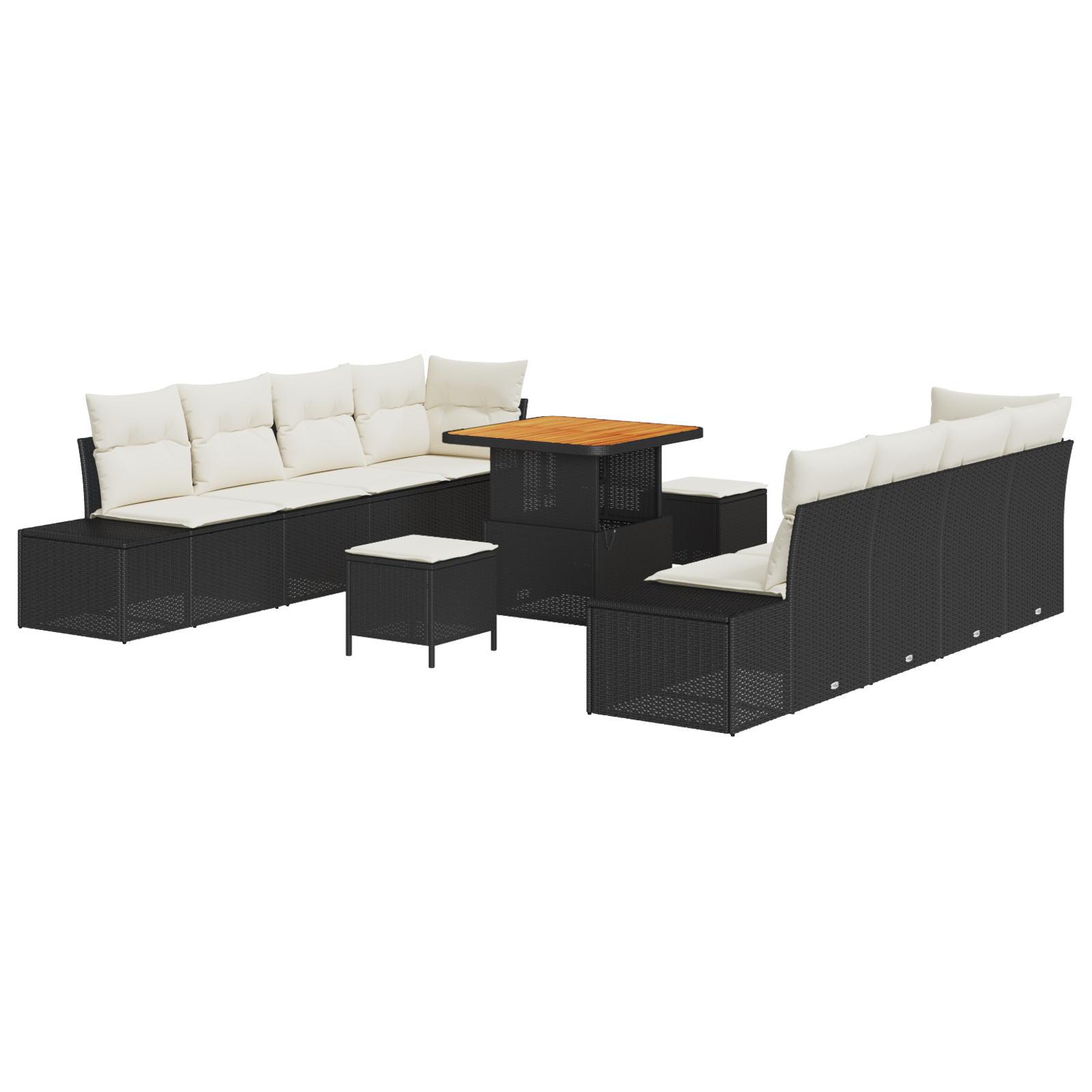 vidaXL Conjunto de Sofá de Jardim com almofada Preto 80 x 80 x 71 cm