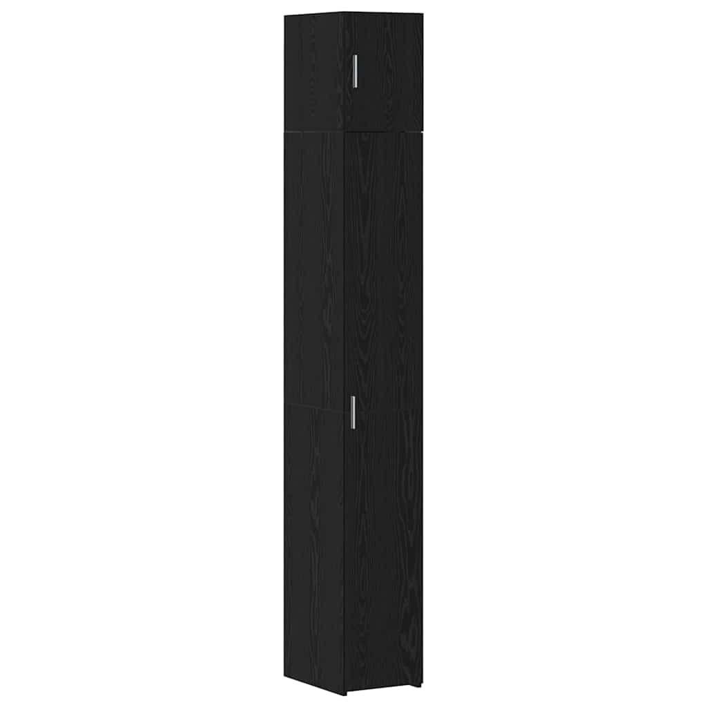 vidaXL Armário de arrumação 2 pcs Carvalho Preto 30 x 42,5 x 225 cm
