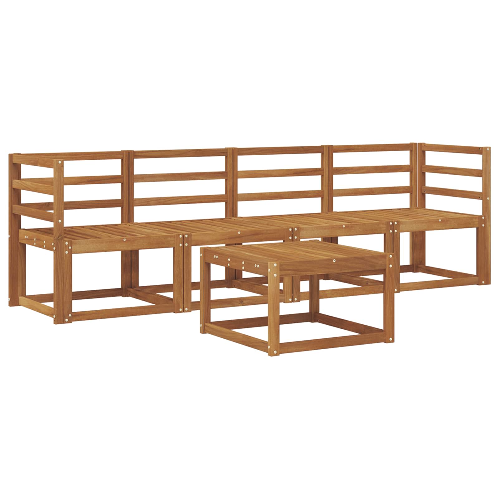 vidaXL Conjunto de Sofás para Exterior 5 pcs Natural
