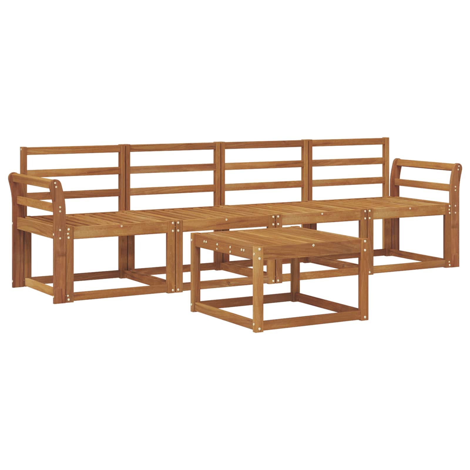 vidaXL Conjunto de Sofás para Exterior 5 pcs Natural