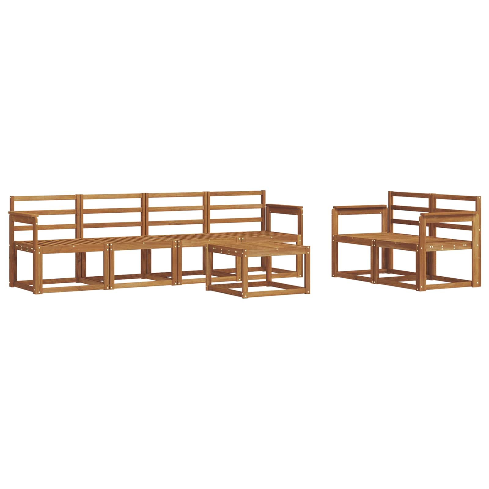 vidaXL Conjunto de Sofás para Exterior 7 pcs Natural