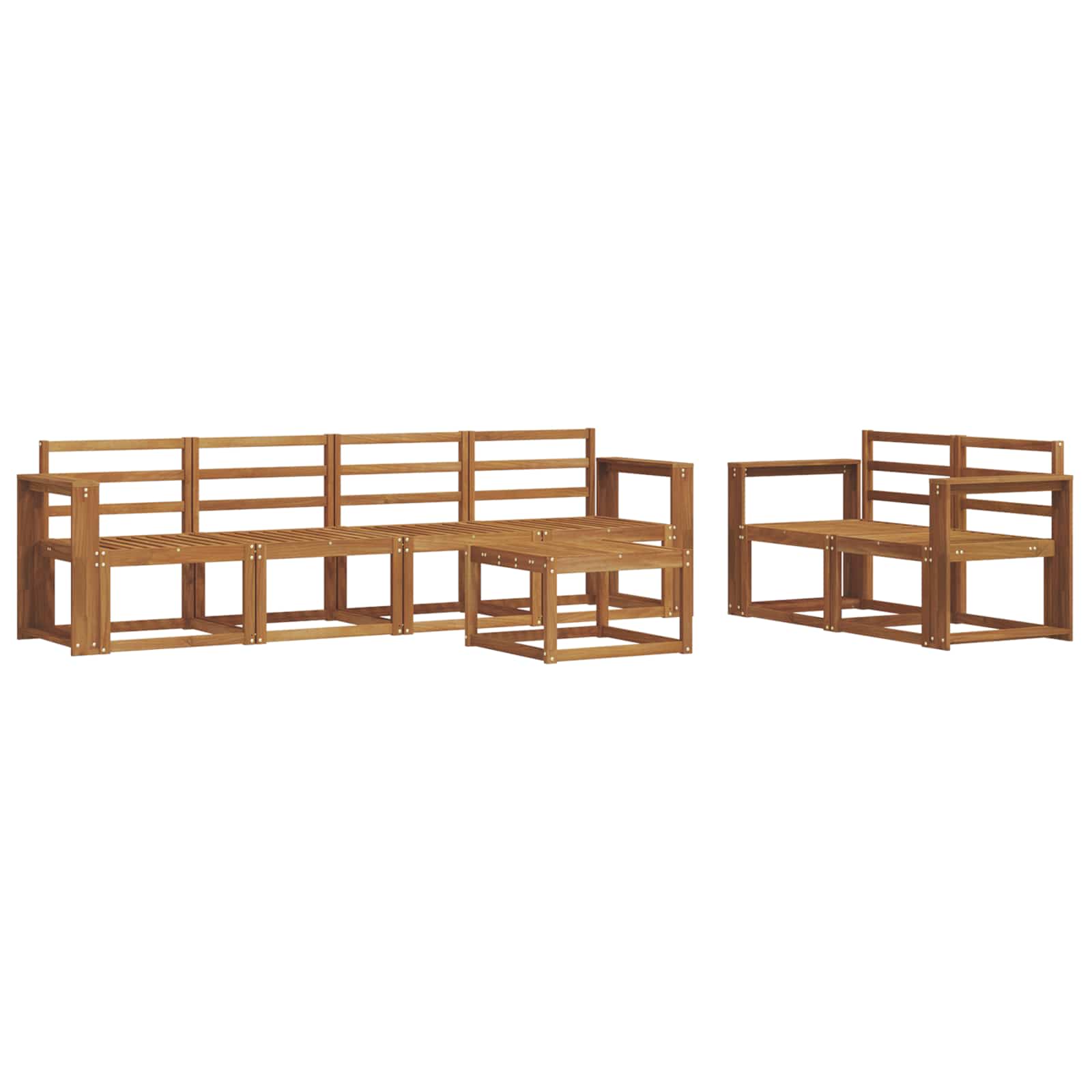 vidaXL Conjunto de Sofás para Exterior 7 pcs Natural