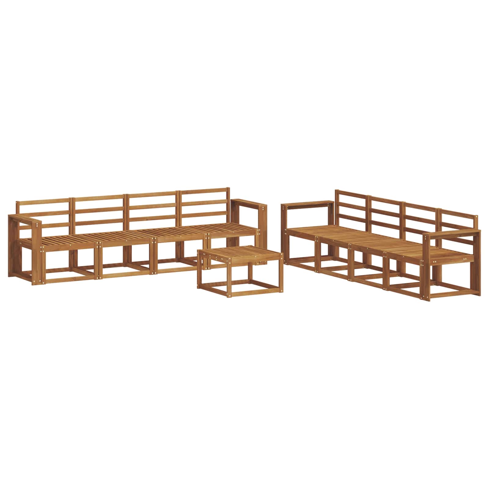 vidaXL Conjunto de Sofás para Exterior 9 pcs Natural