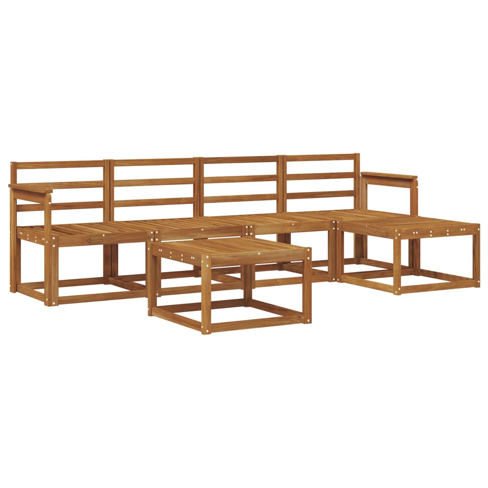 vidaXL Conjunto de Sofás para Exterior 6 pcs Natural